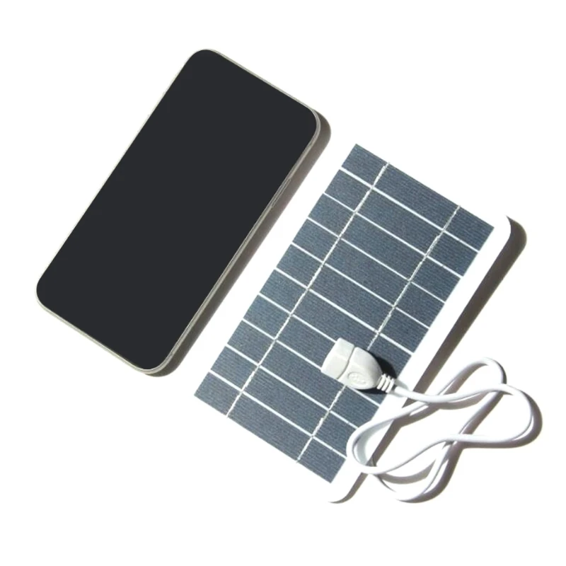 2W 5V Portable Solar Panel Dual USB Output Port Panel Outdoor Fexible Charger