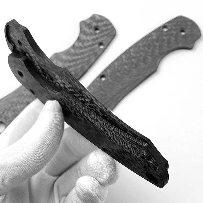 Imagem -05 - Carbon Fiber Knife Handle Grips Patch para Spyderco Paramilitar Para2 C81 Escalas de Aranha Faça Você Mesmo Peças de Reparo Completa 3k Par