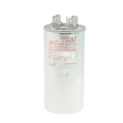 1PC AC 450V 10uF/20uF/25uF/30uF/35uF/40uF/45uF/60uF/65uF/80uF/100uF 50/60Hz Metallic Polypropylene Film Motor Capacitor CBB65A-1