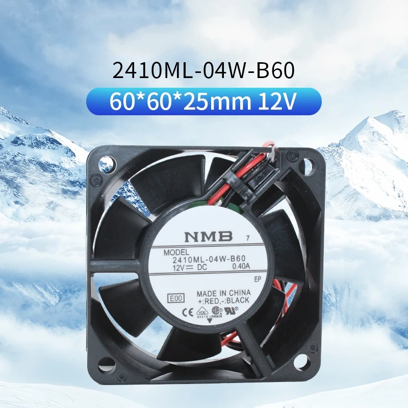 

NMB Original Fan 2410ML-04W-B60 2410ML-04W-B69 12V 0.40A 6CM 6025 fan 2 Wire 3 Wire