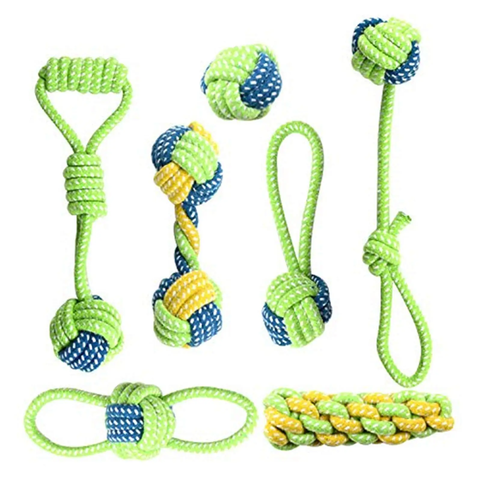 Dog Rope Toys Eco Friendly Cotton Rope Toys, Bite Resistant Rope Knot Dog Toy Medium Small Dogs Toy Pack of 7