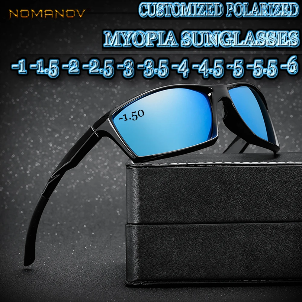 

Real New Custom Made Myopia Minus Prescription Polarized Lens Sport Sunglasses Colorful Mirror Coating Anti-wind -1 To-6