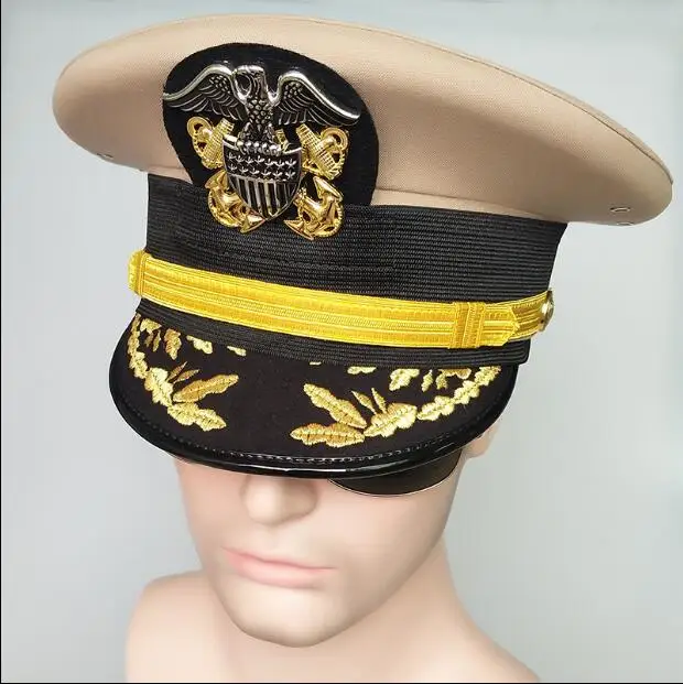 US Naval Commander Cap Admiral Hat Captain Officer Men