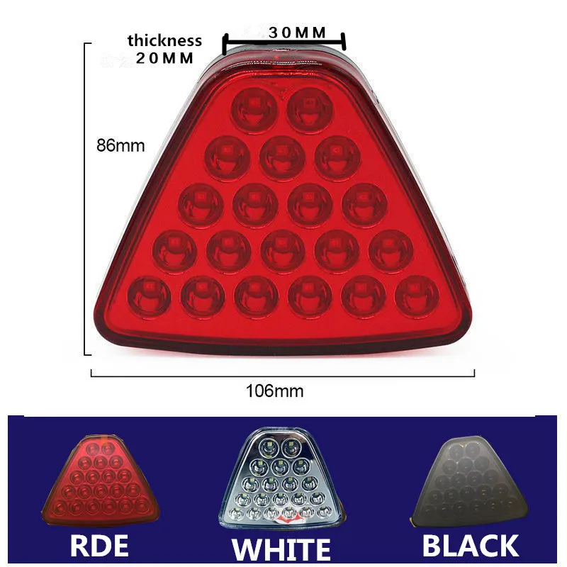 12v universal lâmpada de sinal de freio f1 estilo triângulo desportivo 20 15 led luz nevoeiro traseira tail cauda terceira lâmpada de freio drl drl para toyota prius