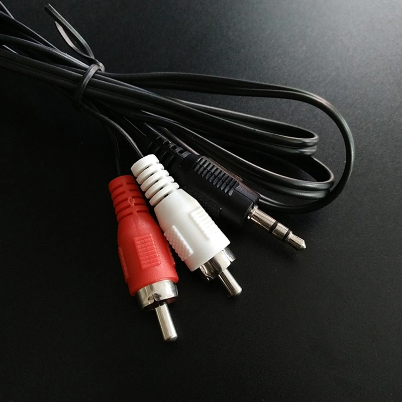 1 Pcs 1.2m 3.9 Ft 3.5mm Plug Jack To Dual 2 RCA Male Cable Stereo PC  Audio Cable Splitter Aux To 2 RCA Audio Cables