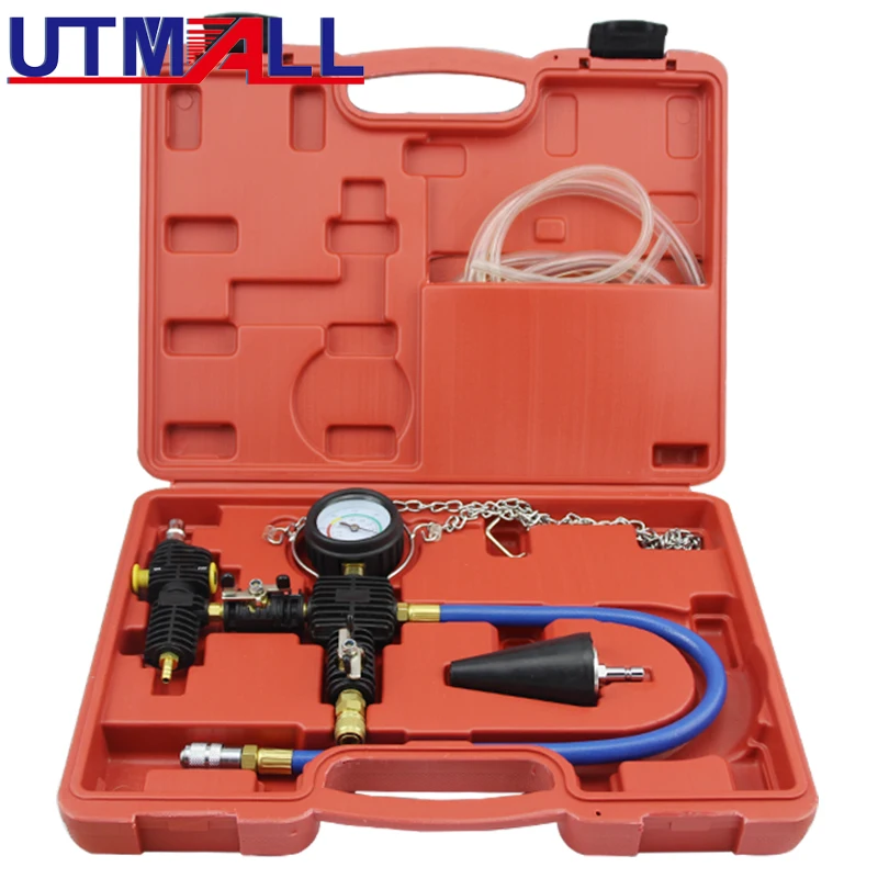 Cooling System Vacuum Purge Radiator Coolant Refill Tool Kit, Universal Automotive Water Tank Pneumatic Vacuum Antifreeze Change