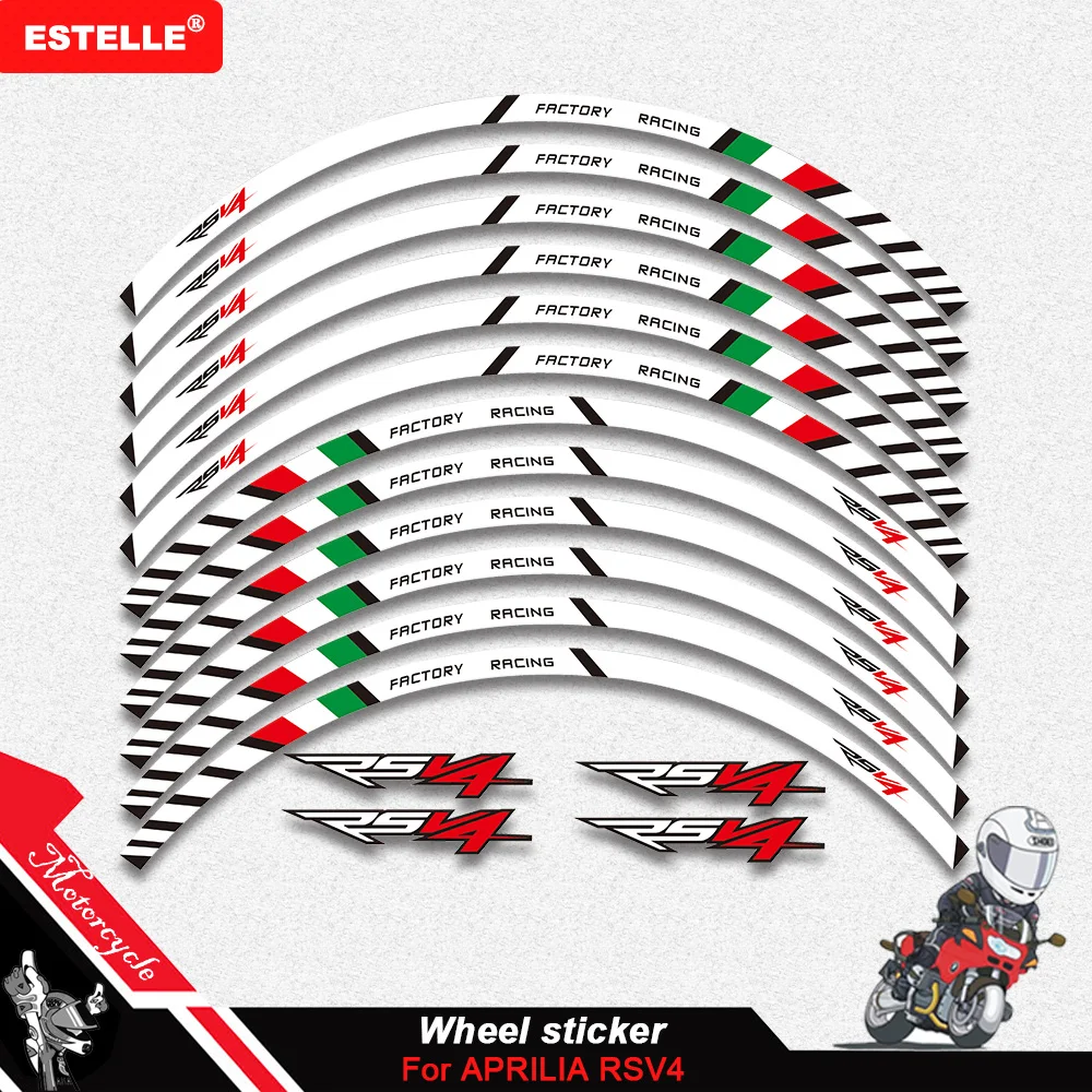 For Aprilia Racing RS4 RS125  Motorcycle Outer wheel rim stickers tire film border reflective decals tire sticker