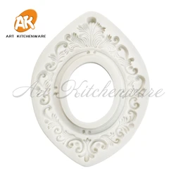 DIY Frame Border Silicone Mold Scroll Relief Cupcake Topper Fondant Cake Decorating Tools Candy Clay Chocolate Gumpaste Moulds