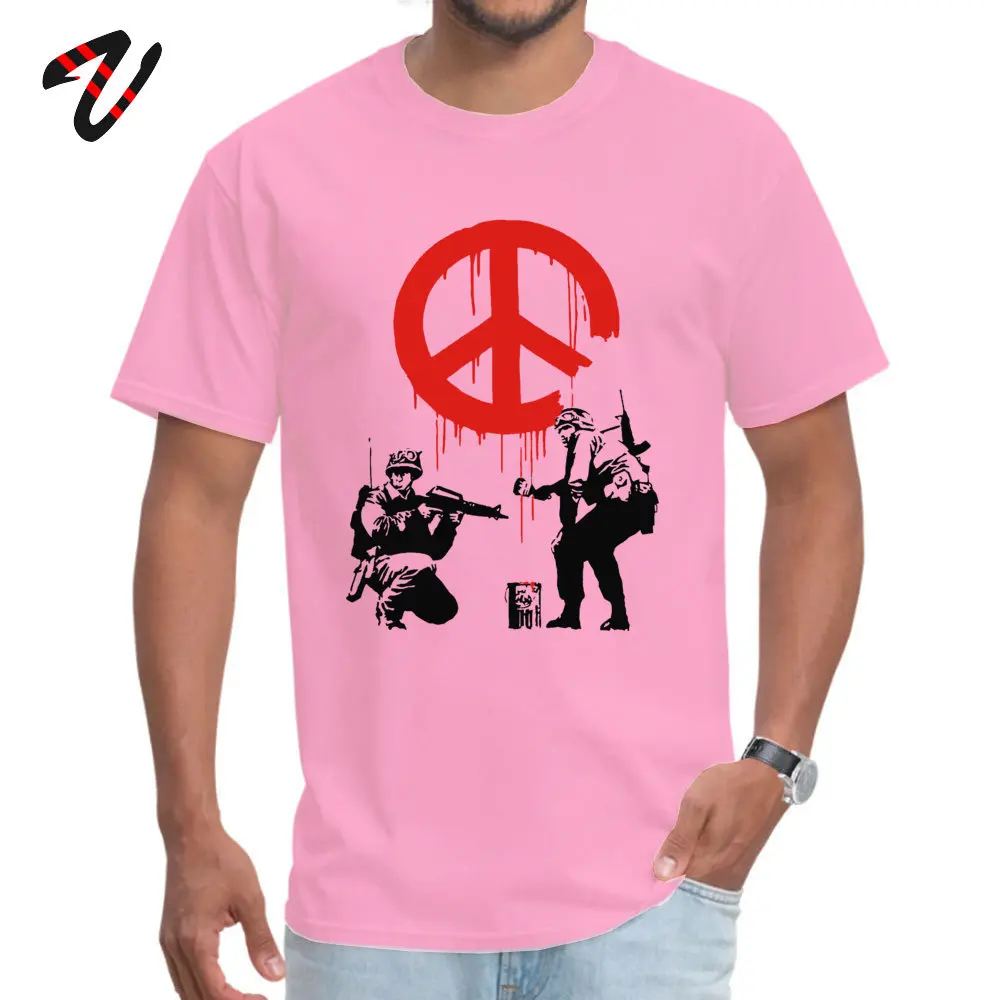 Banksy Style Men T-shirt Stop Wars Peace Logo Print Tops Tee Shirts For Adult 100% Cotton Streetwear Artist Summer Tshirt 3XL