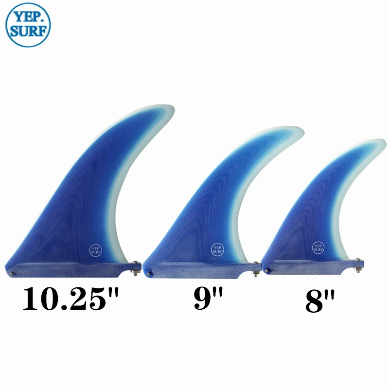 

Fiberglass Surf Fin Surfboard Fins, Blue Color Fin, 8/9/10.25 Length, 8/9/10.25 Length