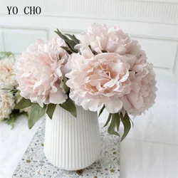 YO CHO Aritificial Flower Peony Wedding Decor Big Flower Bridal Bouquet Wedding Decorative Silk Flowers Party Home Accessories