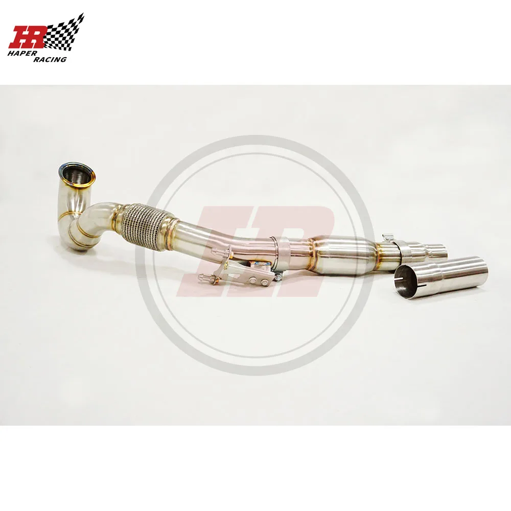 HP RACING High Flow Performance Downpipe For MK7 MK7.5 G TI A3 1.8T 2.0T Seat Leon Cupra 5F With 200cell Sport Cat FWD