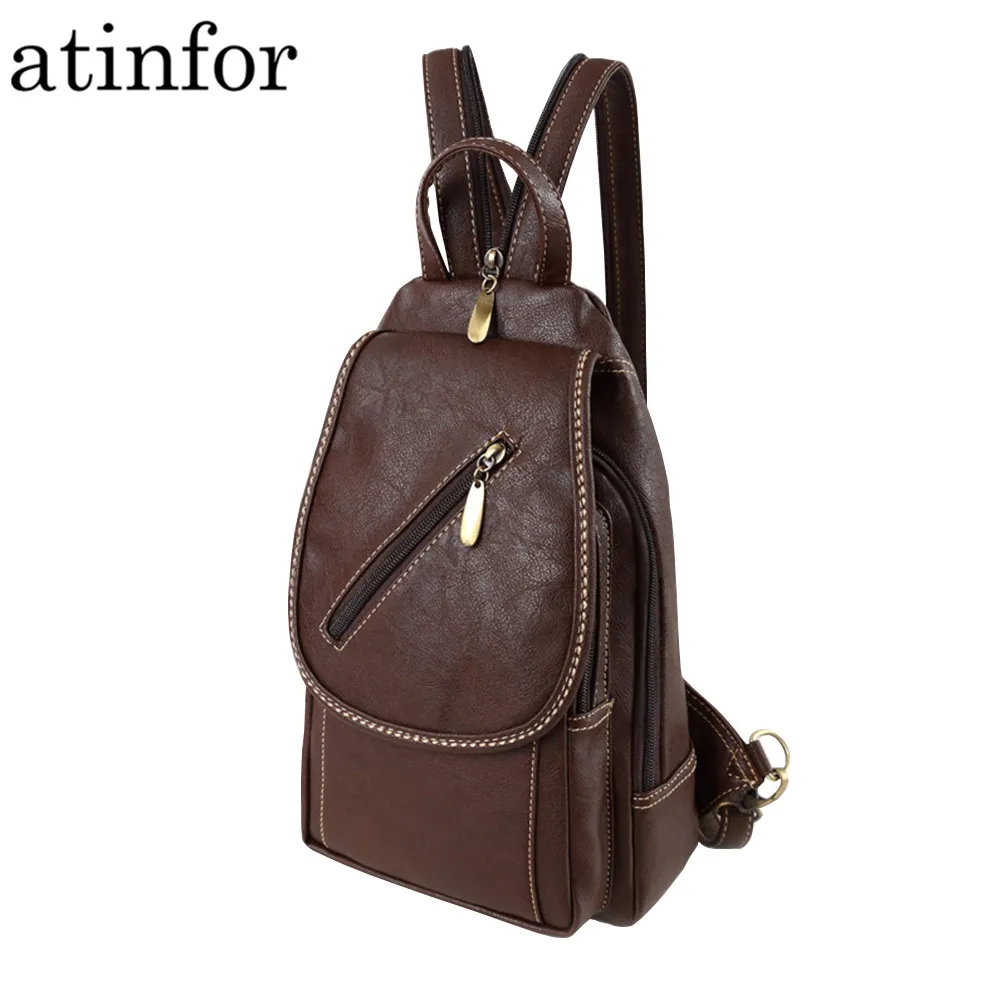 Vintage Soft PU Leather Backpack Women Purse Mini Lady Shoulder Bags Small Travel Casual School Crossbodys Bag for Female