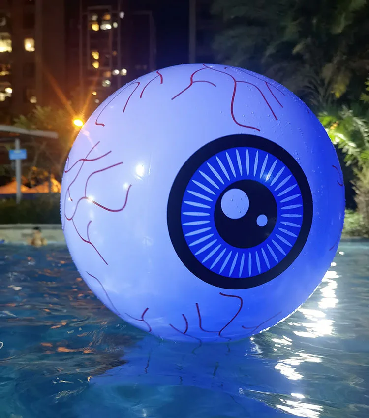 16 Inch Pumpkin Eyeball Swimming Pool Lamp Led Inflatable Remote Control Floating Lights Halloween Party Outdoor Decoration