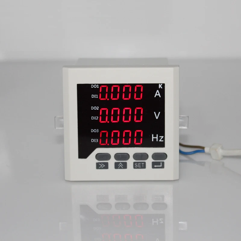 Medidor de panel de combinación de frecuencia de voltaje amperio monofásico AC 0-450V,5A,50-60Hz medidor de Hz digital A V