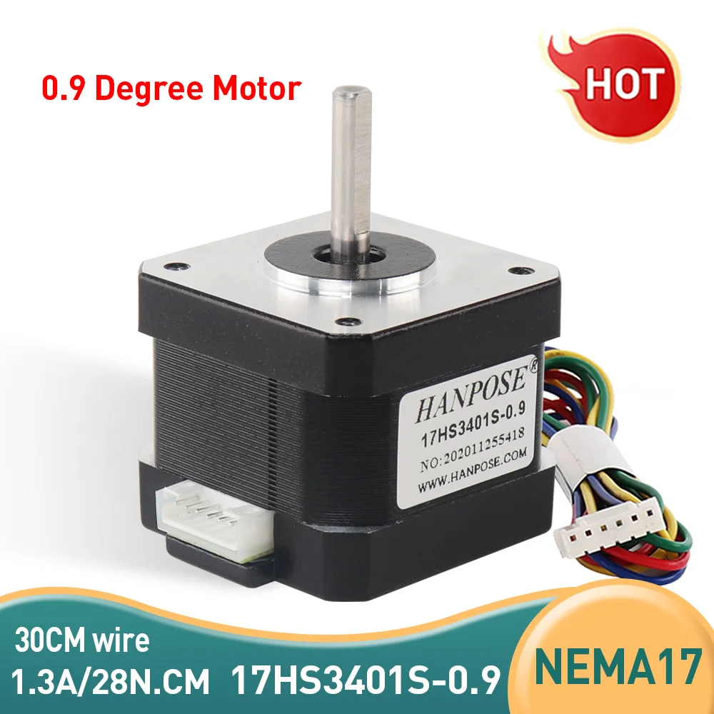 

Nema17 Stepper Motor 17HS3401S 0.9 Degree 42BYGH34 H34mm 1.3A 28N.CM For 3D Printer Monitor Equipment 42 Stepper Motor