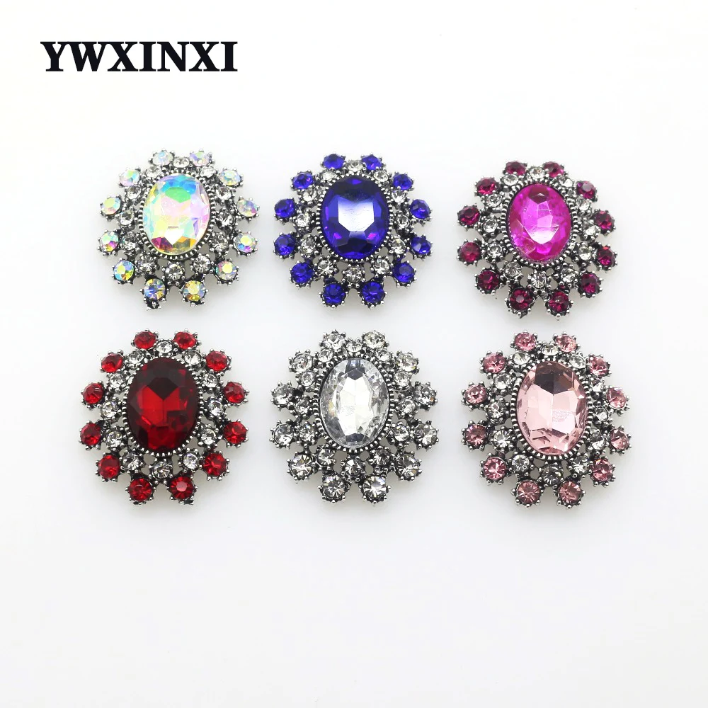 Delicate Shining Brooch 45*25mm 10pcs/set Crystal Accessories Fashion Gorgeous Wedding Invitation Holiday creative Decoration