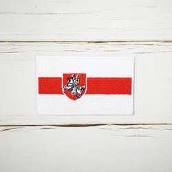 Belarus White Knight Pagonya Flag Full 100% Patch  Embroidery For Vest Hat Jeans Iron On  Badge Tag 8*5 cm Accessories DIY