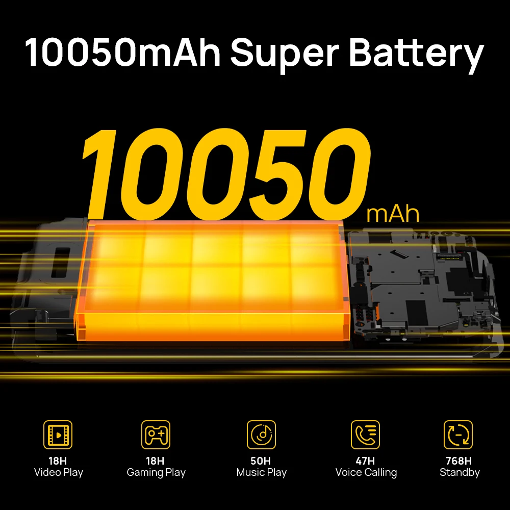 DOOGEE S59 Rugged Phone 10050mAh Super Battery Smartphone 4GB+64GB Cellphone IP68/IP69K 2W Loud Volume Speaker