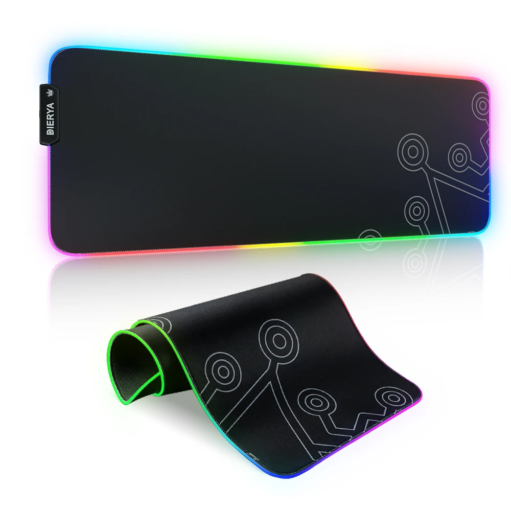 

Dierya RGB Gaming Mouse Pad Computer Mousepad Large Size LED Non-Slip Luminous PC Desk Play Mat Gaming Keyboard Pad with Backlit