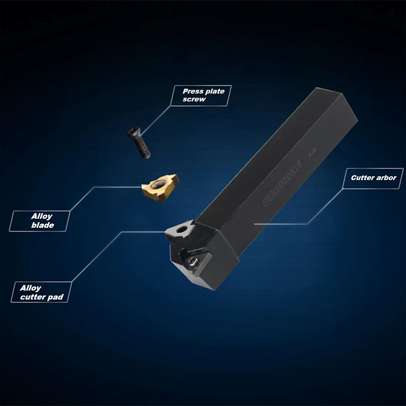 Q.Grt SER2020K22 SER2525M22 SER Lathe cutter 20mm Internal Threading Turning tool holder SEL SER2020 Carbide inserts CNC 22ER