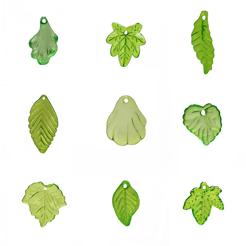 30pcs Leaf Pendant Acrylic Spacer Beads Accessories For Jewelry Making Decoration DIY Bracelet Necklace Supplies Home Lamp Decor