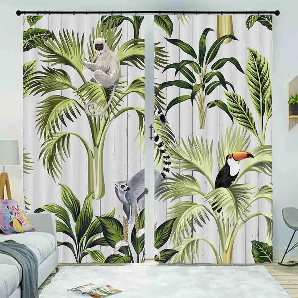 customize animal modern living room curtains window treatments 3D curtain 2019