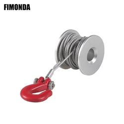 25T Steering Gear Servo Winch Spool Wheel Drum Steel Wires Trailer Hook for 1/10 RC Crawler Car TRX4 SCX10 Wraith D90 LCG Tool