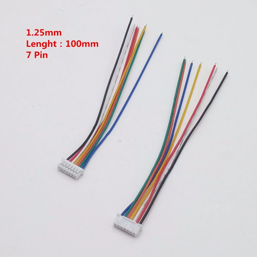 100Pcs/Lot 1.25 Wire Cable Connector JST 2/3/4/5/6/7/8/9/10Pin Electronic Line Single Head Connect Terminal Plug 28AWG 10cm Diy