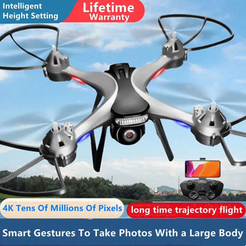 WIFI FPV Intelligent Fixed-Height Remote Control Aircraft 4K Dual Camera 3D Stunt Roll One Key ReturnTrajectory Flight RC Drone