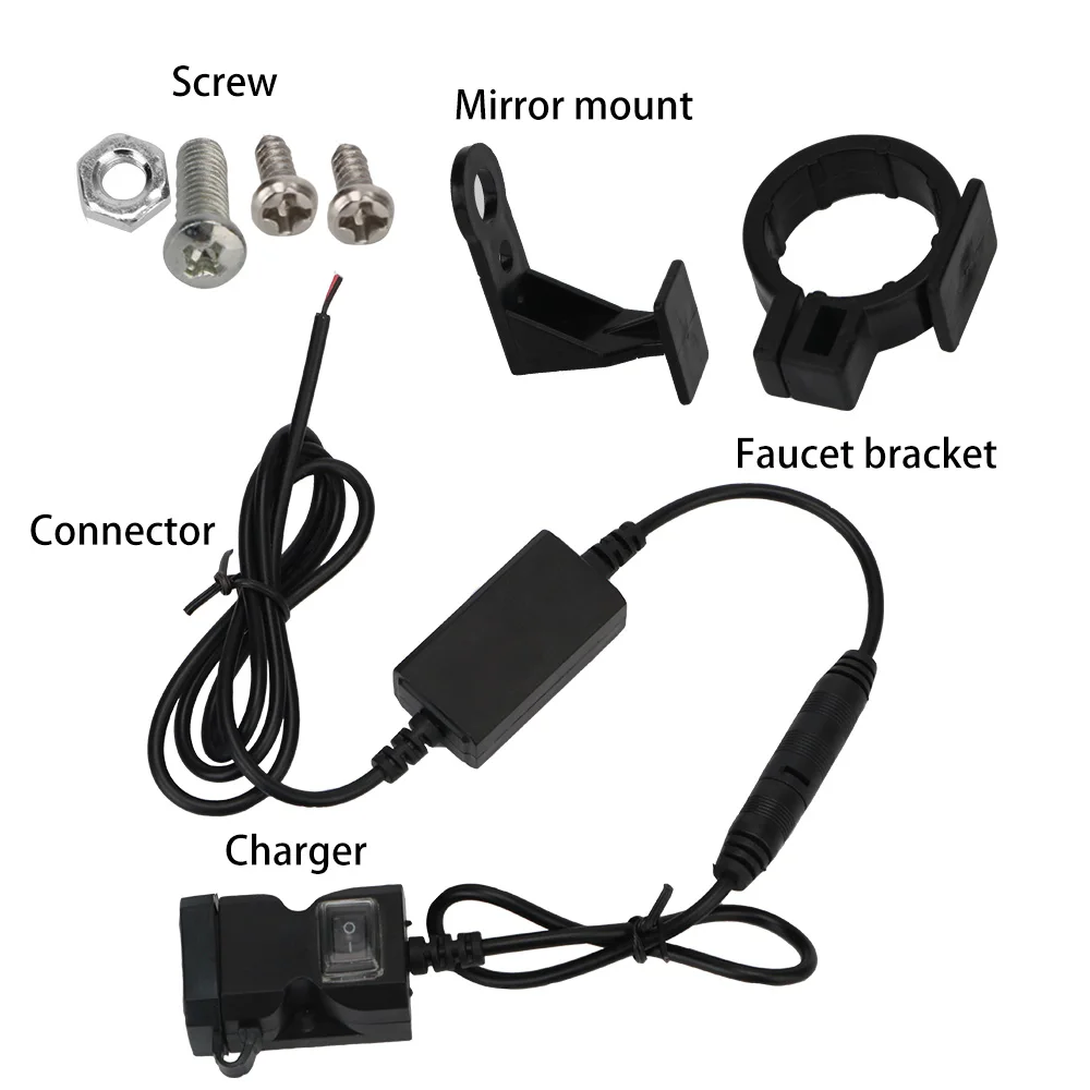 듀얼 USB 포트 오토바이 오토바이 충전기, 전원 공급 소켓, 휴대폰, 5V, 3.1A 어댑터, 12V