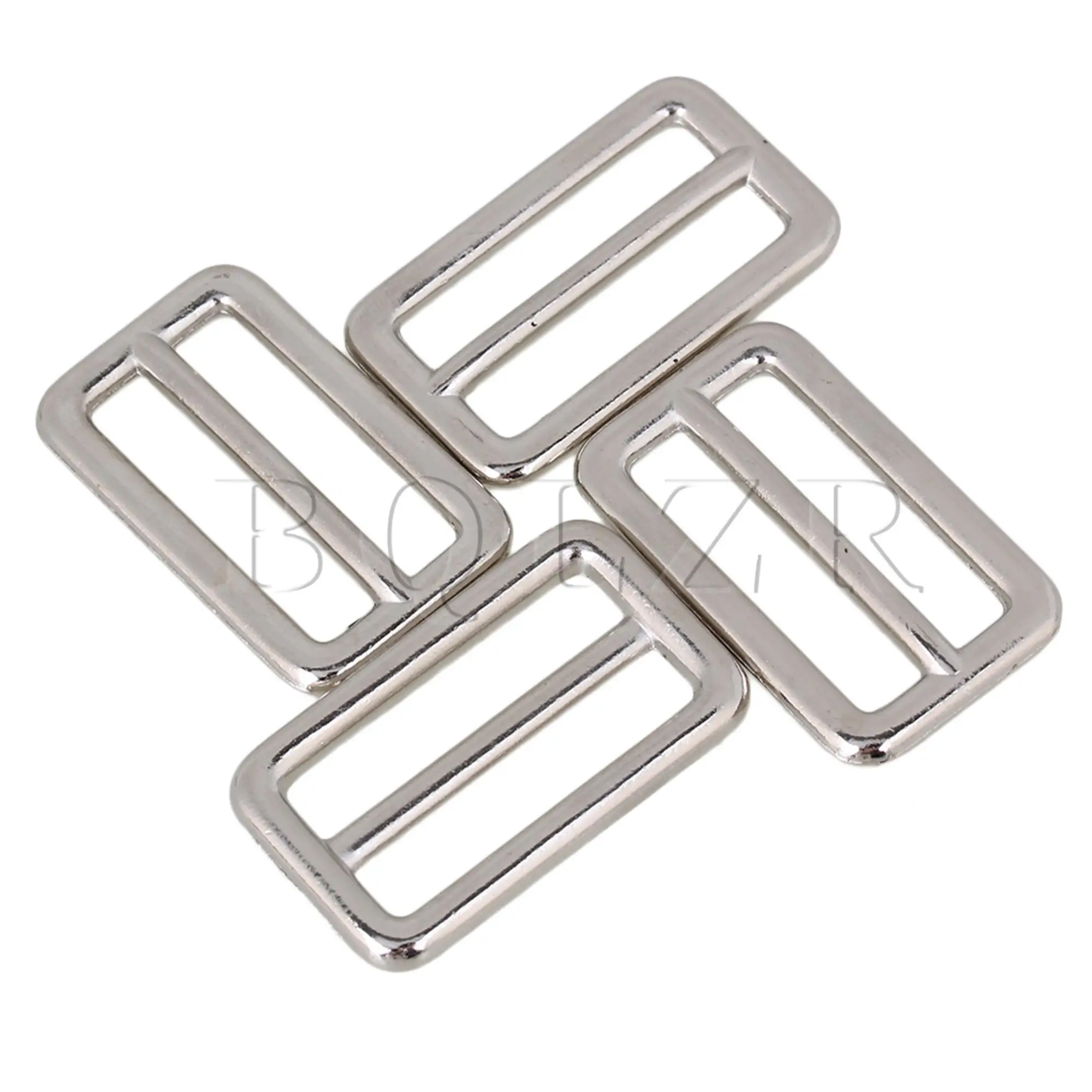 BQLZR 10x Silver Zinc Alloy Welded Tri-glides Sliders Buckle for Handbag 3.1cm