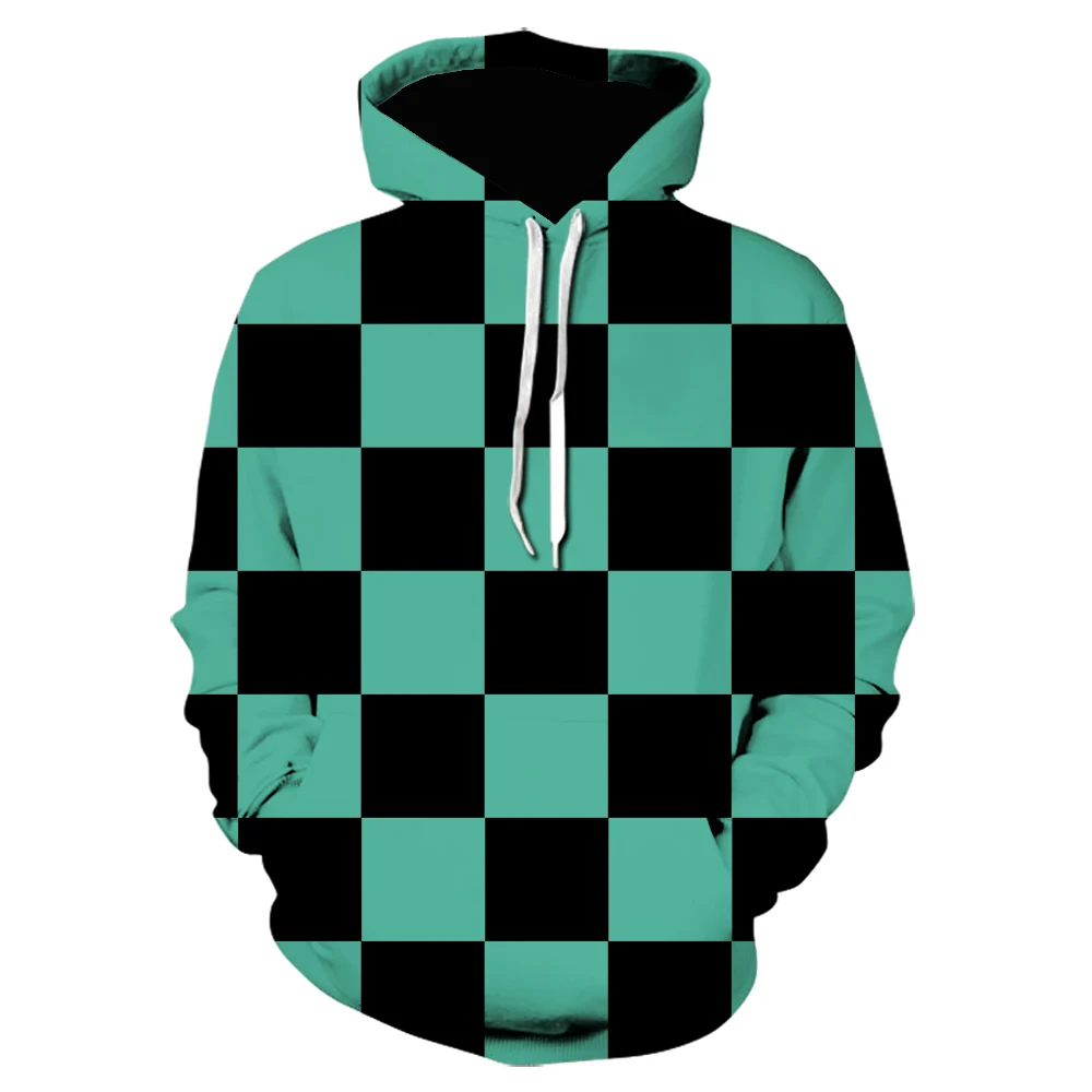 

New Popular Man's Hoodie No rules Geometric patterns 3D Print Plaid Striped Hoodie Men/women Shirt Long