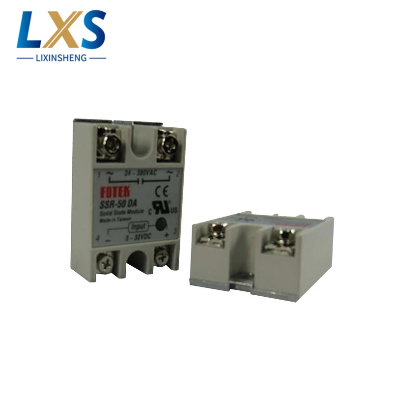 مرحل صناعي SSR-50DA 50Amp 3 ~ 32VDC إلى 24 ~ 380VAC مرحلة واحدة DC-AC SSR مرحل الحالة الصلبة
