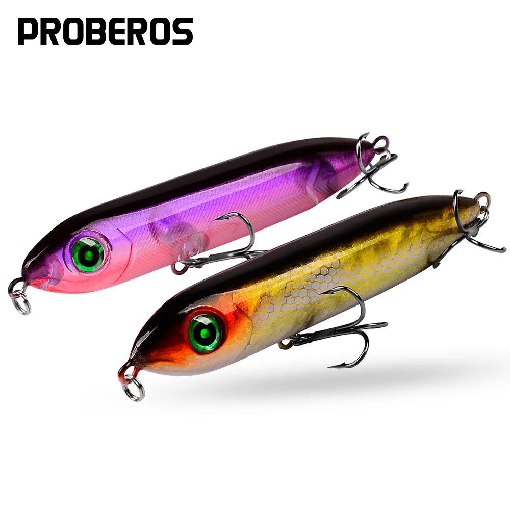 PROBEROS 1PCS Floating Pencil Lure 10cm-12g Topwater Fishing Bait Noisy Wobbler Artificial Hard Swimbait Lipless Bass Isca Pesca