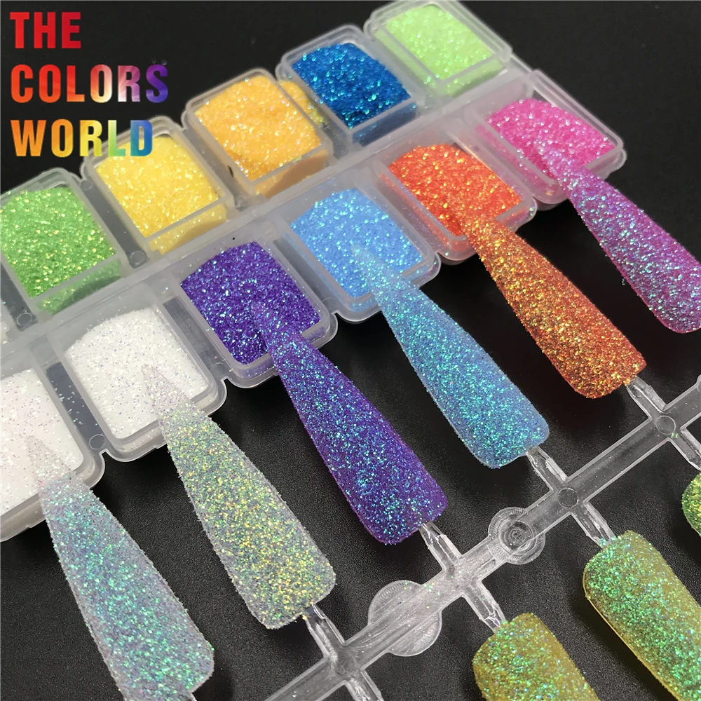 TCT-583 Cosmetic Grade Rainbow Nail Glitter ногти дизайн светящиеся uñas Tattoo Tumbler Crafts DIY Manicure Festival Accessories