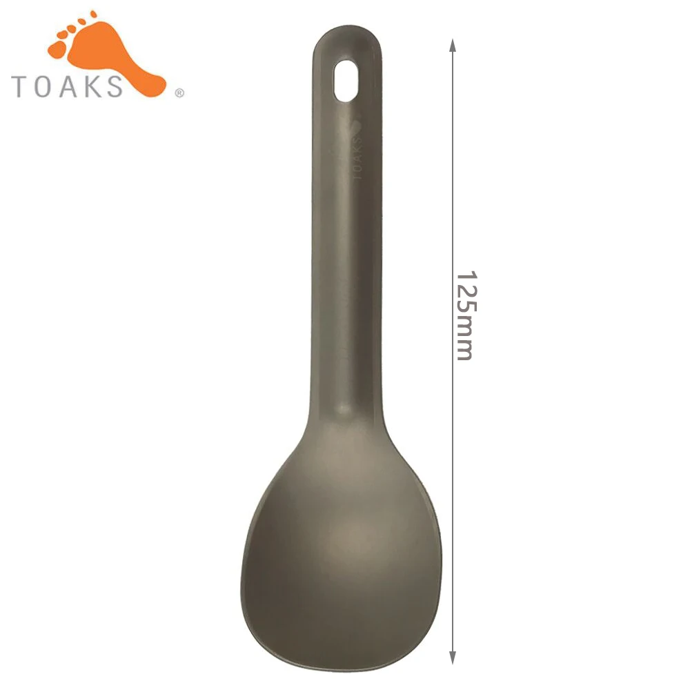 TOAKS  New Titanium Spoon 125mm Length Camping Spoon Outdoor Tableware Short Handle Titanium Spoon