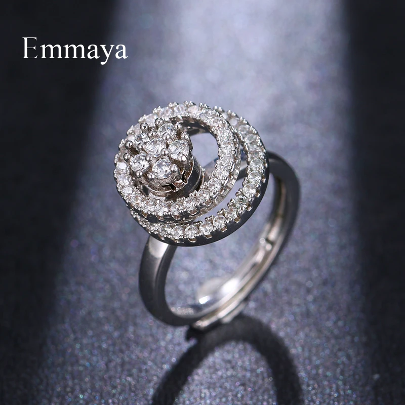 Emmaya Fascinating Round Shape With Cubic Zircon Nobler Adjustable Ring Women A…