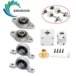 KINGROON T8 vite di comando dado montaggio piombo 8MM OD 8MM passo 2MM T8 dado sede di conversione stampante 3D parte T8 dadi staffa blocco di alluminio