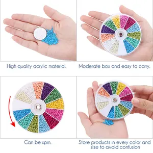 طقم حبة زجاجية لصنع المجوهرات ، السحر ، سوار ، قلادة ، أقراط ، حرف DIY ، الحرف اليدوية ، 12 شبكة ، 2000 قطعة / الكثير أفضل 8 طقم خرز مبيعا للمجوهرات - رقم 1