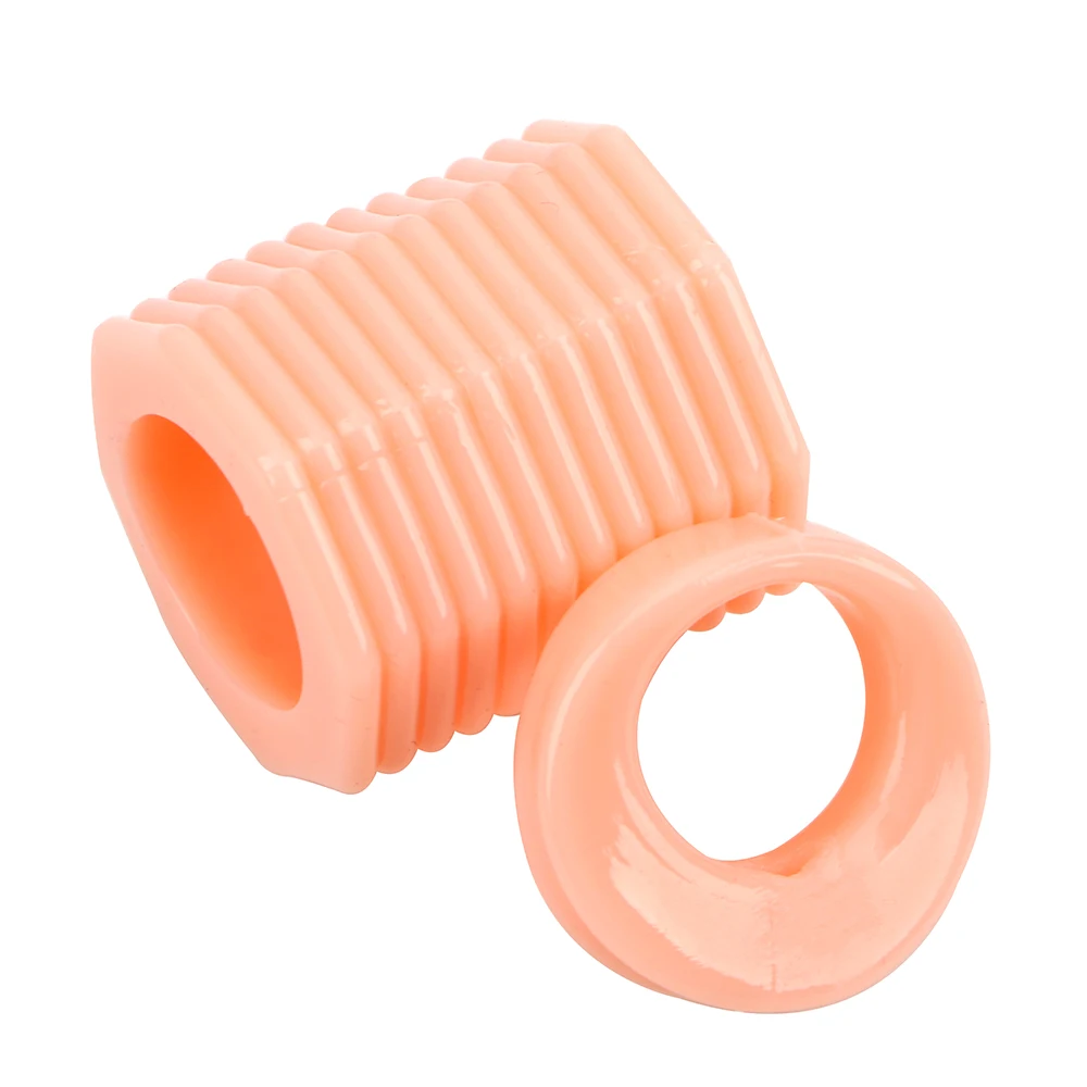 VATINE 2 piece/set Screw Shape Foreskin Correction Delay Ejaculation Penis Ring For Day and Night Use Soft TPE Cock Ring