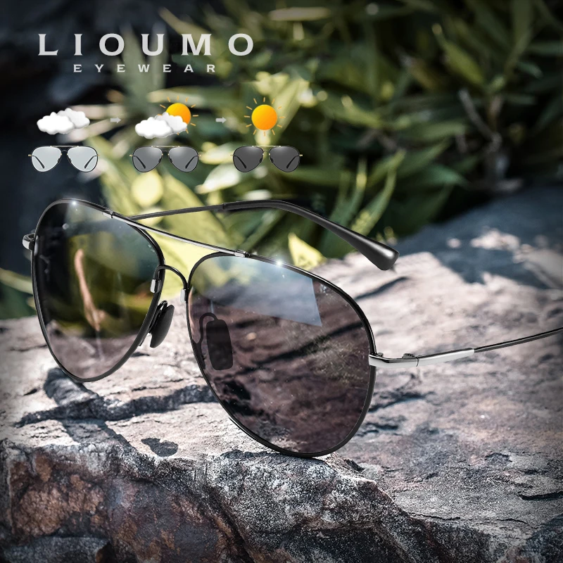 

LIOUMO Flexible Folding Glasses Photochromic Polarized Sunglasses Men Women Driving Fishing Ultralight Eyewear zonnebril heren