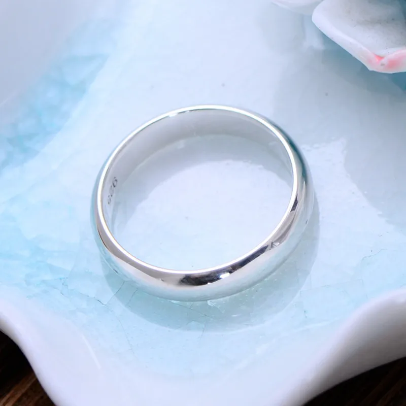 Buyee 925 Sterling Silver Couples Ring Finger Classic Simple Ring Finger for Women Men Engraved Name & Date Fine Jewelry Circle