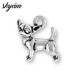 Skyrim Cute Chihuahua Pet Dog Charms Pendants Fit Jewelry Making Accessories DIY Necklace/Bracelets/Earrings Best Gifts 10Pcs