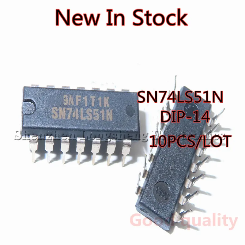 10PCS/LOT NEW SN74LS51N 74LS51 DIP-14 Dual 2 Width 2 Input Logic IC In Stock