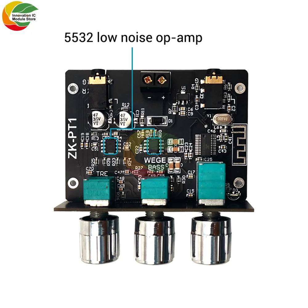 PT1 Bluetooth 5.0 Decoder Board Audio Receiver Decoder Stereo Tone Board Dual Channel Stereo Low Noise Amp Knob For Amplifier