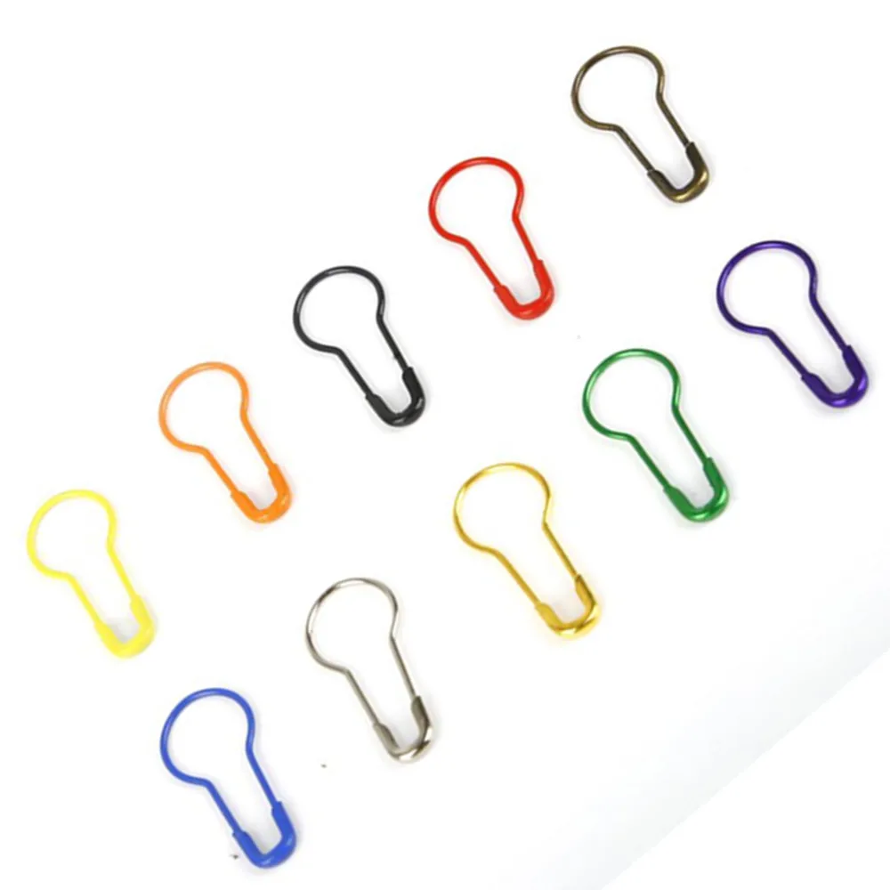 100pc Mix Color Safety Pins Gourd Shape Metal Clips Marker Tag Gourd Pins Safe DIY Sewing tools Needle Clip Crafts Accessories