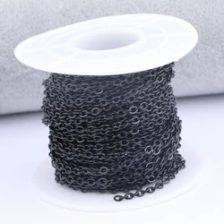 10meters/roll stainless steel black chains for pendant necklace making diy jewelry components