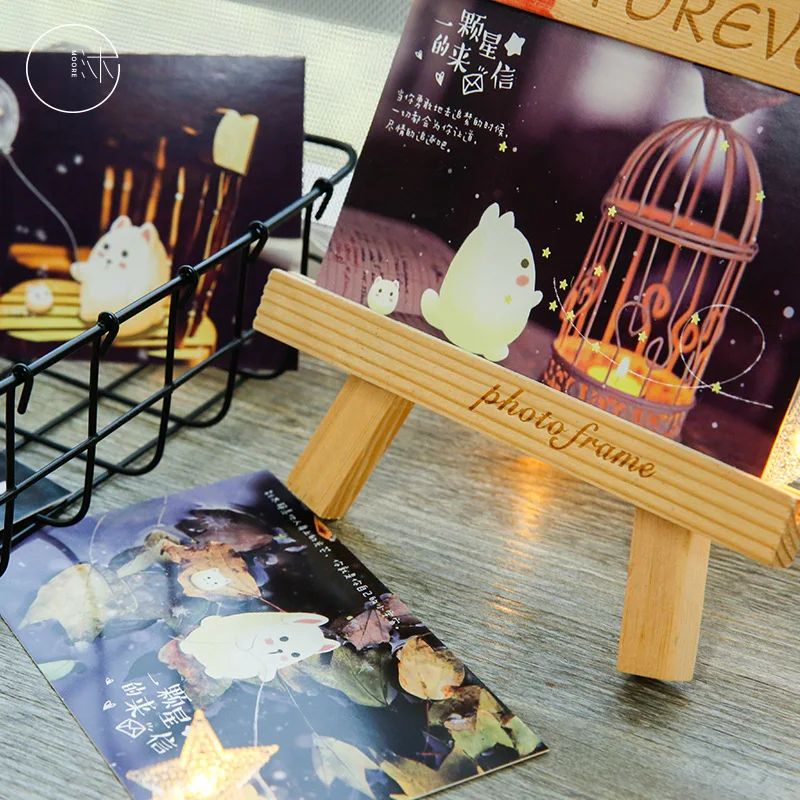 30 Pcs/Set Letter From a Planet Luminous Postcard DIY Cartoon Greeting Card Message Card Birthday Gift Card