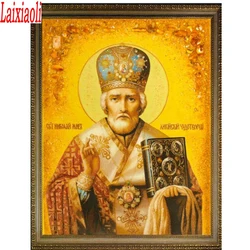 St. Nicholas Of Myra Icons Diamond Embroidery Pattern Orthodox Religion 3D Diamond Painting Mosaic 5D Crystal home decoration